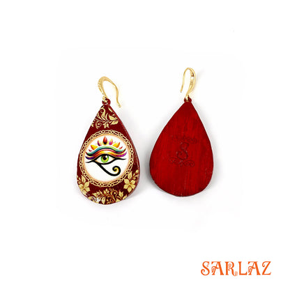 Third Eye Flame — Wood Earrings