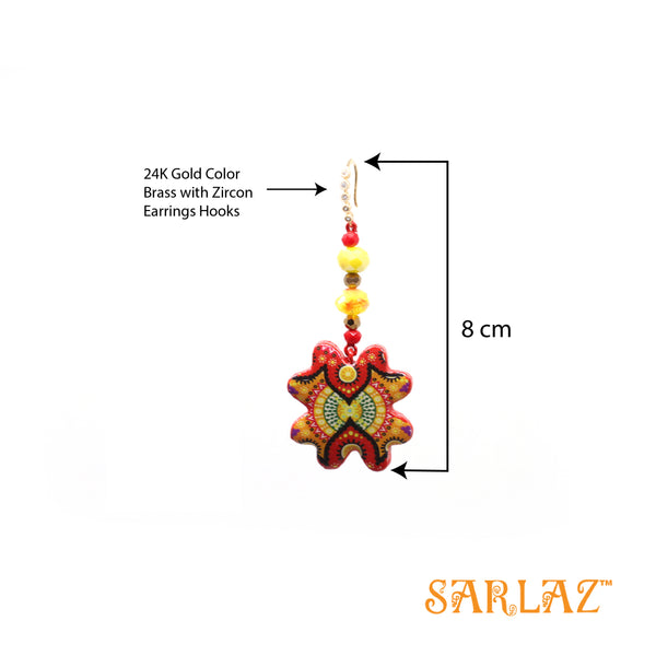 Abstract Sun and Fire Design earrings — Pattern theme jewellery