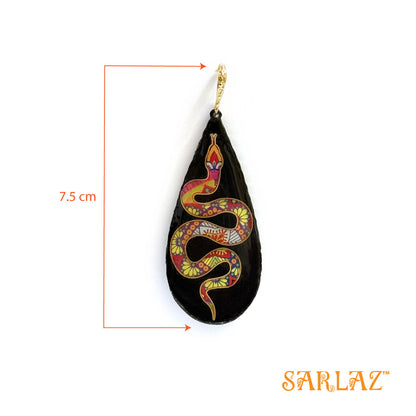 Enigma Serpent Black colourful  Earrings — Animal Theme Statement earrings — Heart to heart