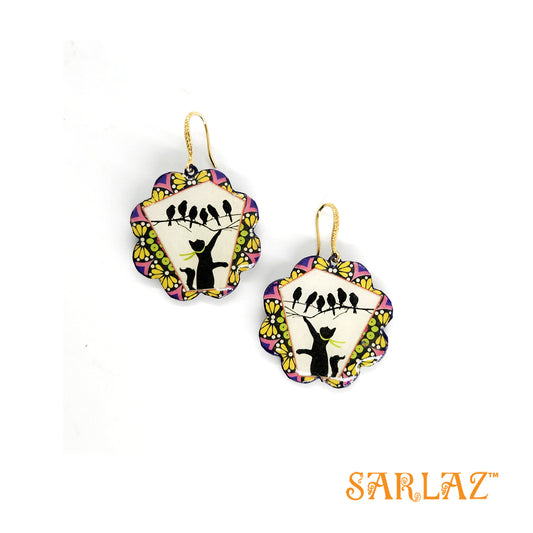 Chakgee cat Earrings — Animal Theme Statement earrings