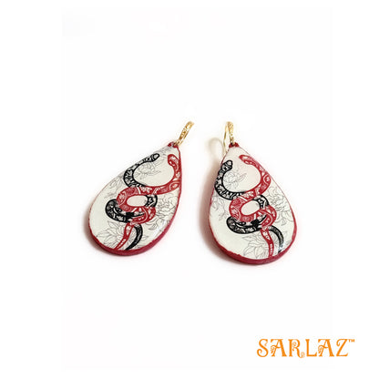 Meyou Serpent art Earrings — Animal Theme Statement earrings — Heart to heart