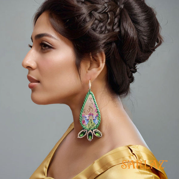 Harina Deer Teardrop shape earrings — Fearlessly Authentic art jewellery
