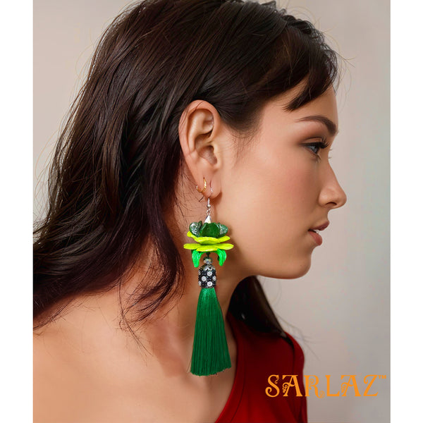 Milana Flower Statement Earrings — Tassel Earring