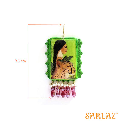 Soniya embellished Square  earrings — Fearlessly Authentic art jewellery