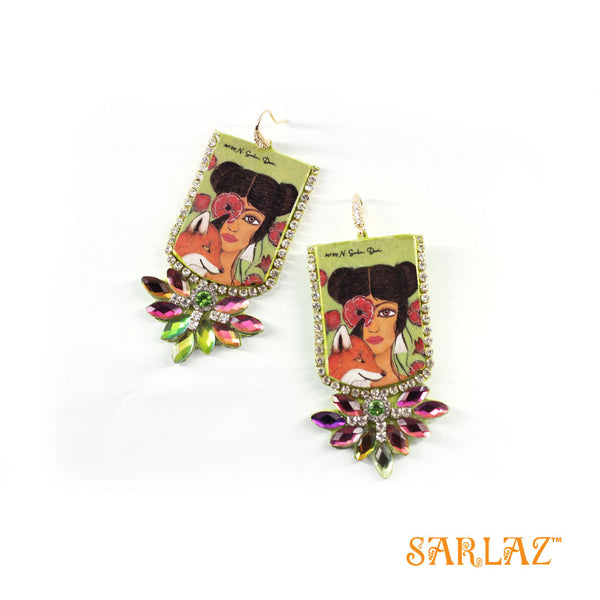 Sookja earrings with Rhinestones — Fearlessly Authentic art jewellery