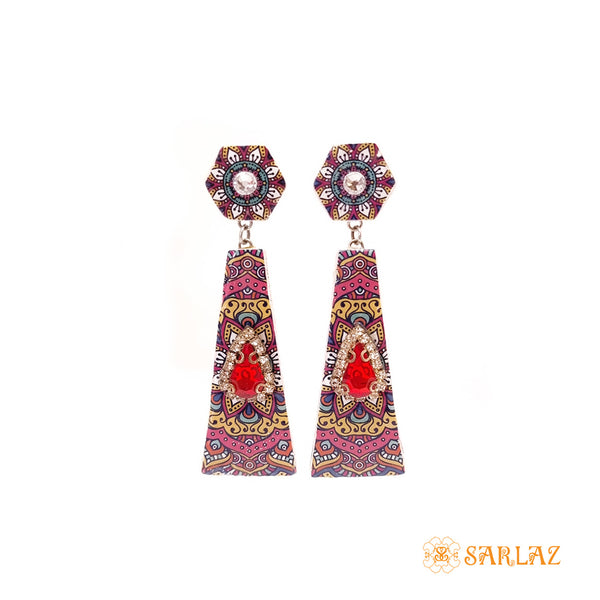 Boho Fuchsia Chic pattern earrings — Pattern theme jewellery