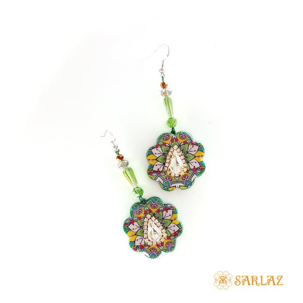 Calico inspired pattern earrings — Pattern theme jewellery
