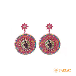 Circle Fuchsia earrings — Pattern theme jewellery