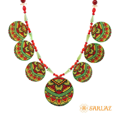 Green Black Midori Necklace — Pattern theme jewellery