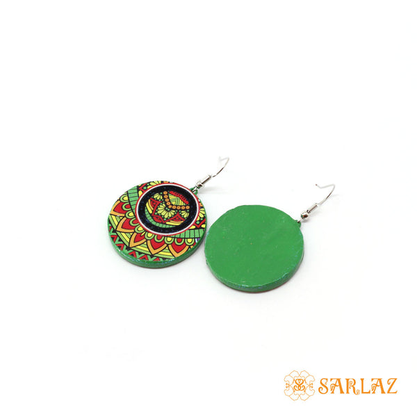Green Black Midori earrings — Pattern theme jewellery