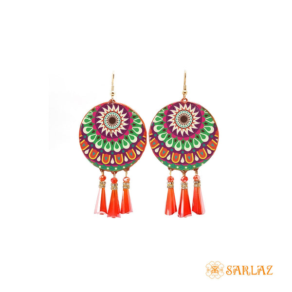 Allure Design orange earrings — Pattern theme jewellery