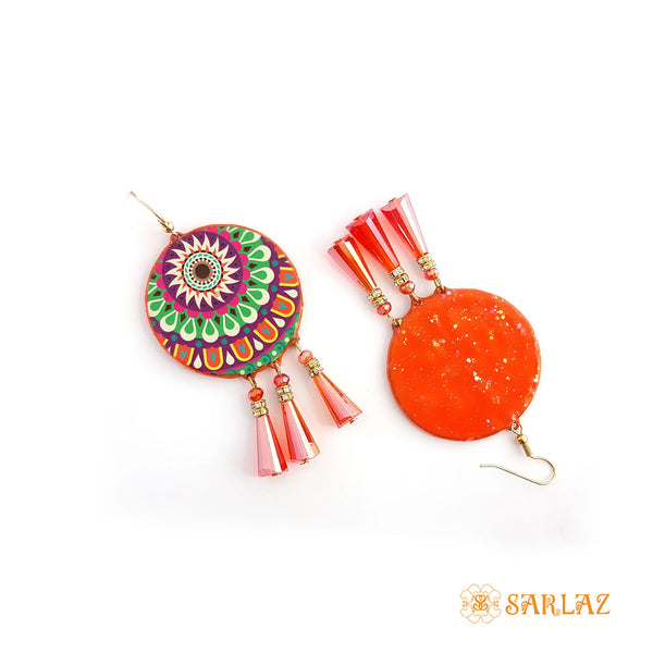 Allure Design orange earrings — Pattern theme jewellery