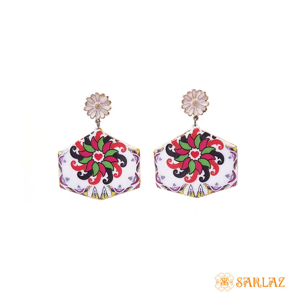 Hex design earrings — Pattern theme jewellery