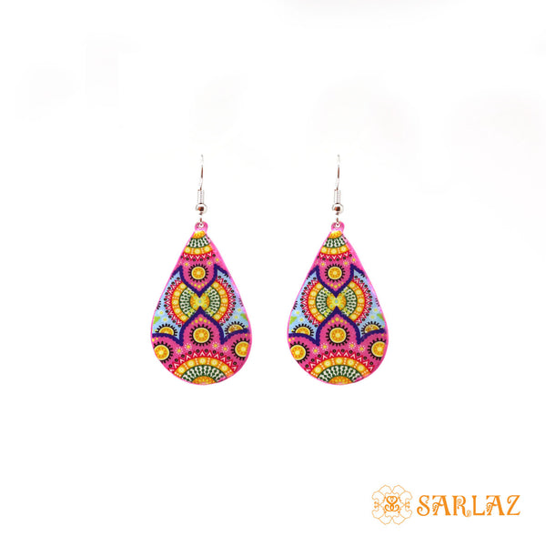 Pink Blue Narumi earrings — Pattern theme jewellery