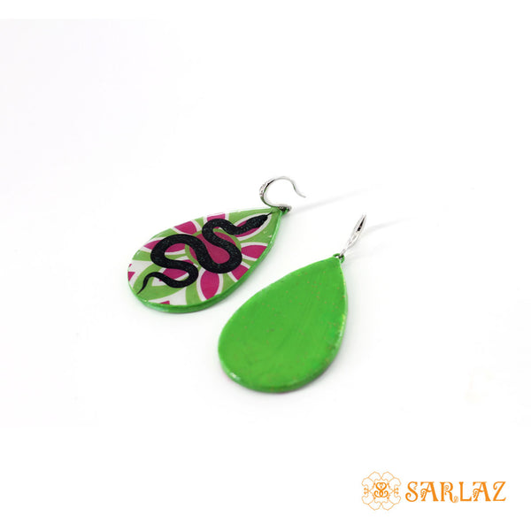 Pretty petal snake earrings — Animal Theme Statement earrings — Heart to heart