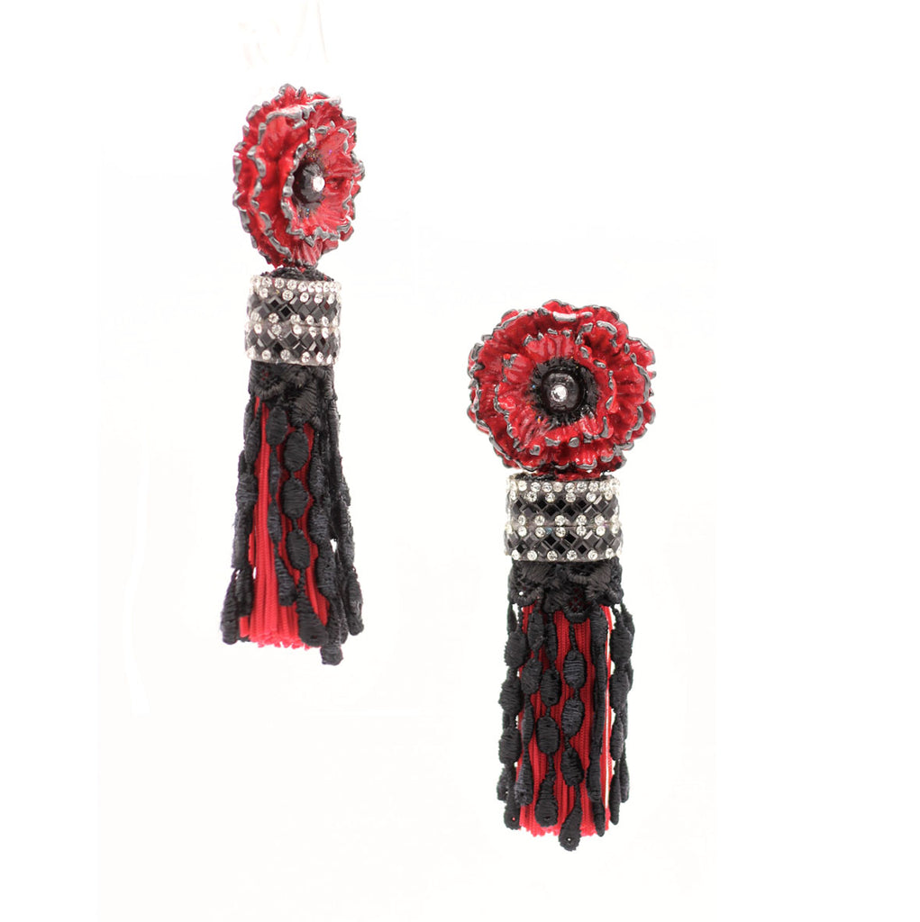 red tassel earrings | Tassel earrings outfit, Earrings outfit, Red  statement earrings