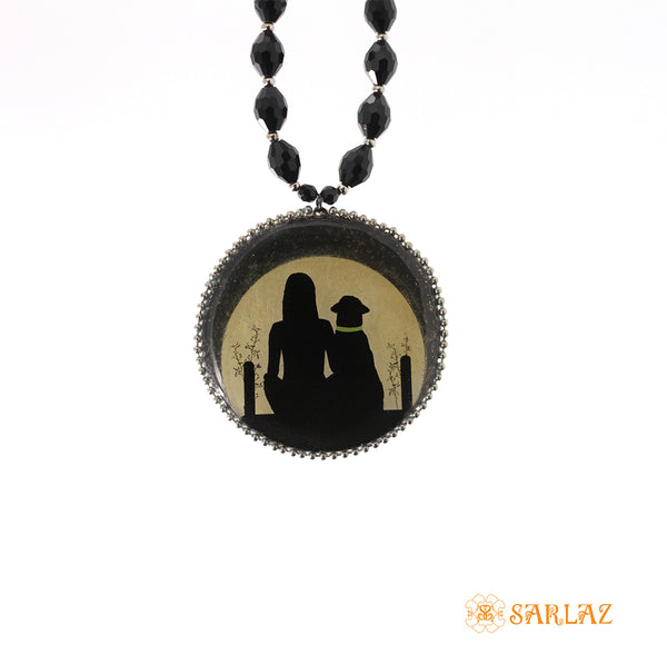 Dog art with quotes necklace. Bold dog themed necklace by SARLAZ