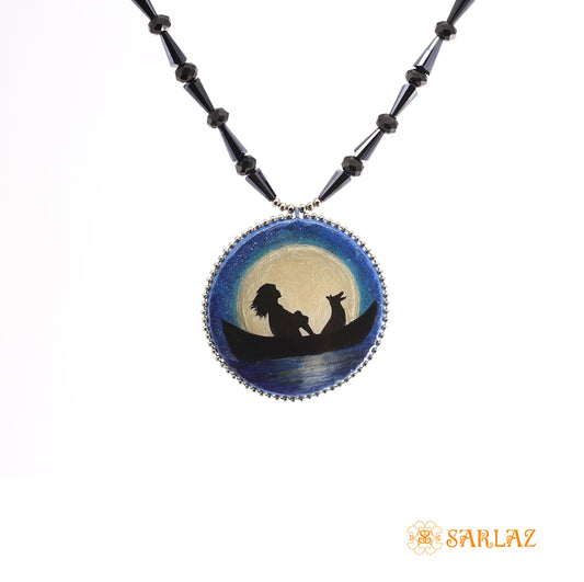 Dog art with quotes necklace. Bold dog themed necklace by SARLAZ