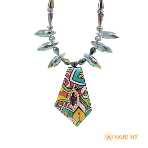Abstract Funky Line Pendant Necklace for Ethnic Wear — Pattern theme jewellery
