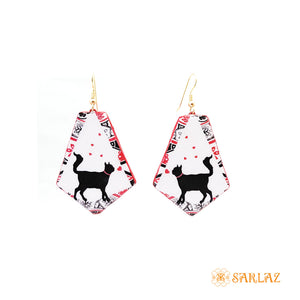 Kitty Love - Cat earrings — Heart to heart theme jewellery