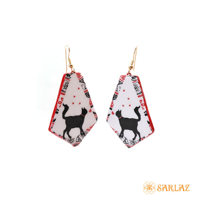 Kitty Love - Cat earrings — Heart to heart theme jewellery