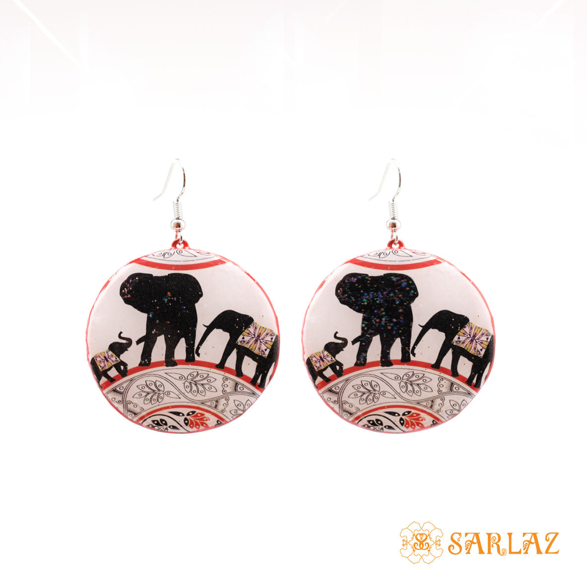 Cute elephant family earrings — Animal Theme Statement earrings — Heart to heart