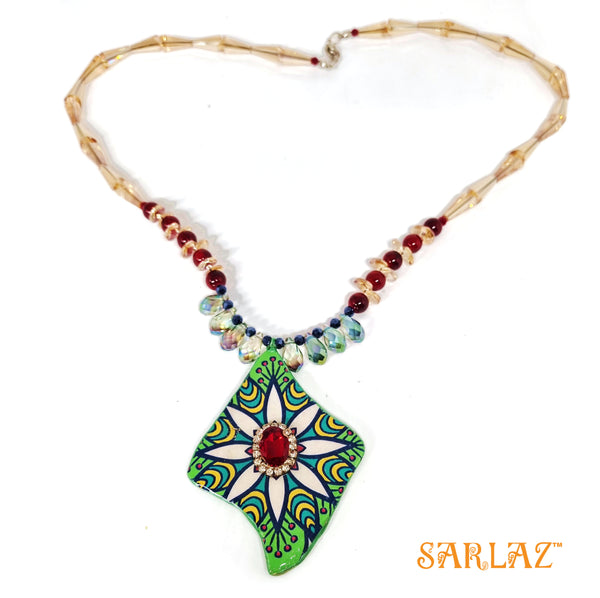 Fusion Medallion Pattern Necklace for Ethnic Wear — Pattern theme jewellery