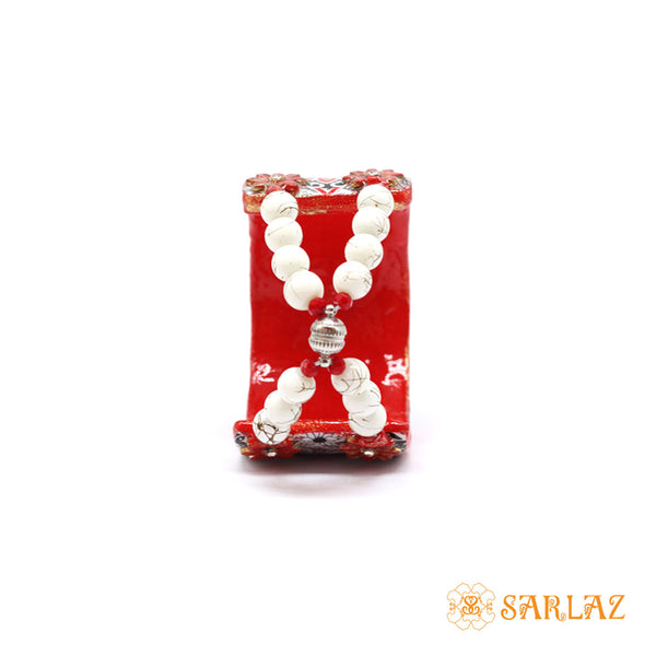 Red Aditi cuff — Pattern theme jewellery