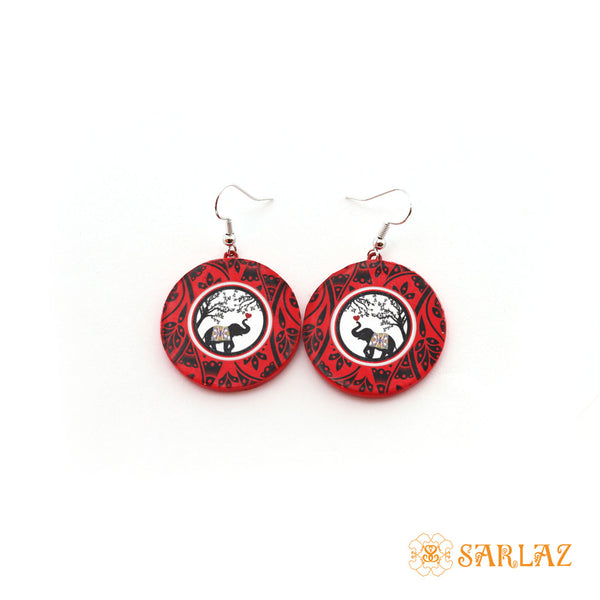 Circle Shaant Elephant earrings — Animal Theme Statement earrings — Heart to heart