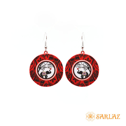 Shaant Elephant circle earrings — Animal Theme Statement earrings — Affordable Luxury