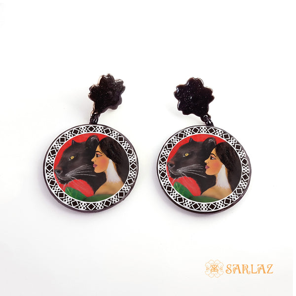 Sidra art border earrings — Fearlessly Authentic art jewellery