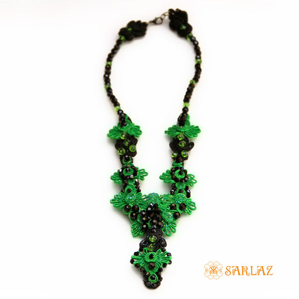 Green and Black Hedera Ivy necklace -  Nature inspired Statement Necklace