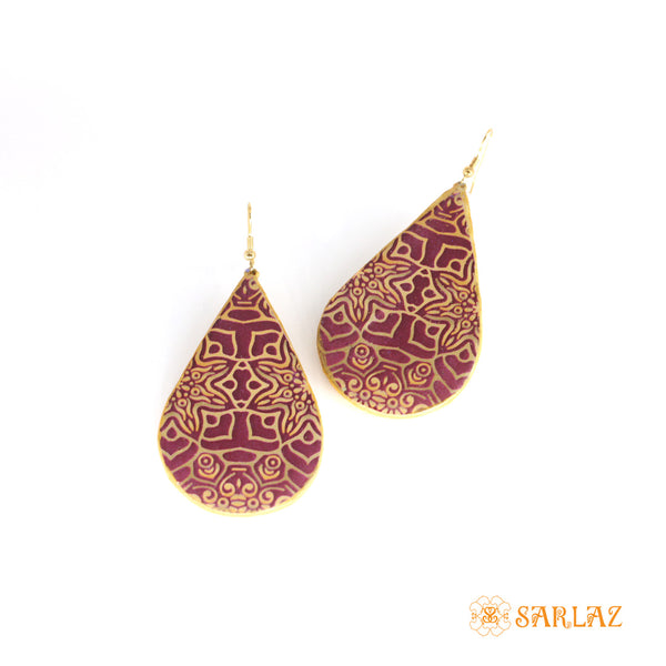 Tiki inspired design earrings — Pattern theme jewellery