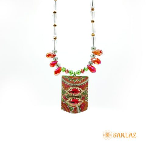 Tribal Wheels Pendant Necklace for Ethnic Wear — Pattern theme jewellery